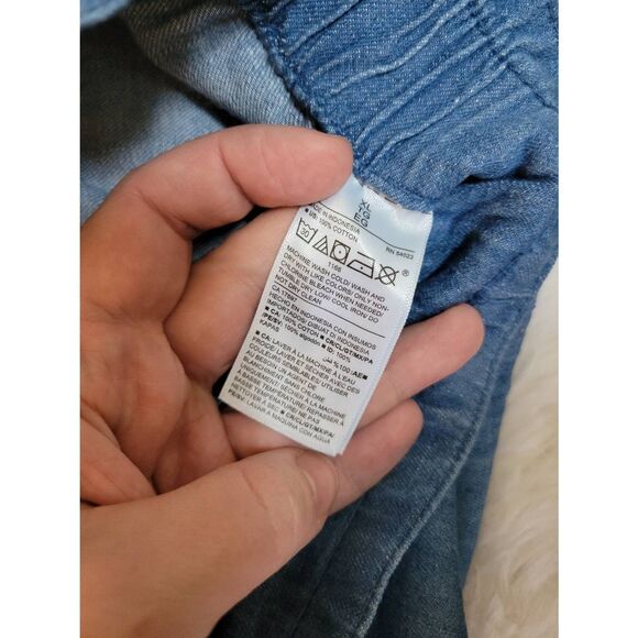 Old Navy Chambray Sz XL High Waist Shorts Tie Waist 100% Cotton New - Picture 5 of 6